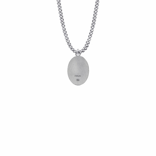 7/8" Inch Sterling Silver Oval St. Elizabeth w/ 18" chain