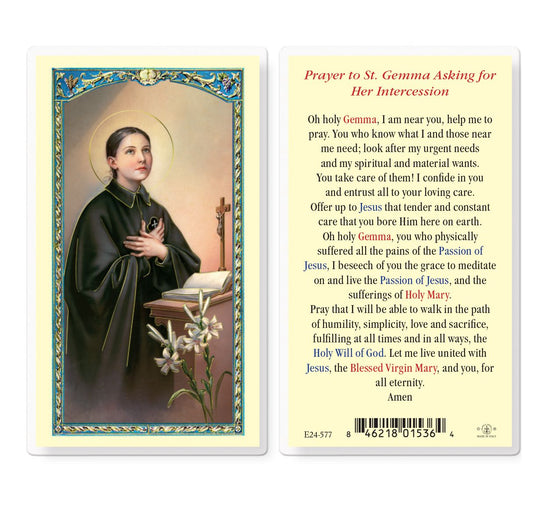 Holy Card - Laminated - Gemma