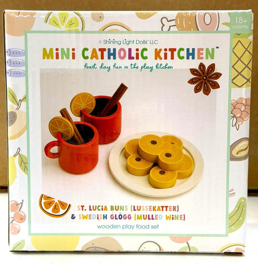 St. Lucia Buns (Lussekatter) Wooden Play Food Set