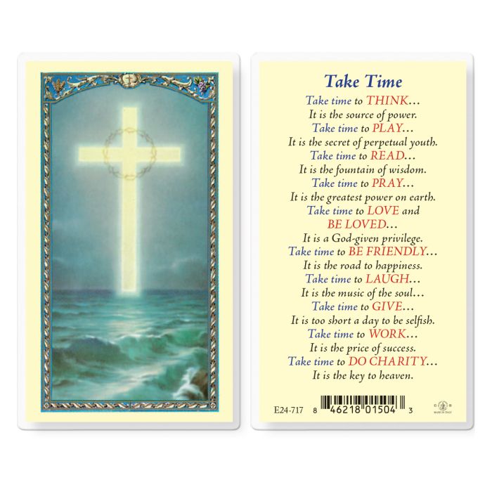 Holy Card - Laminated - Take Time