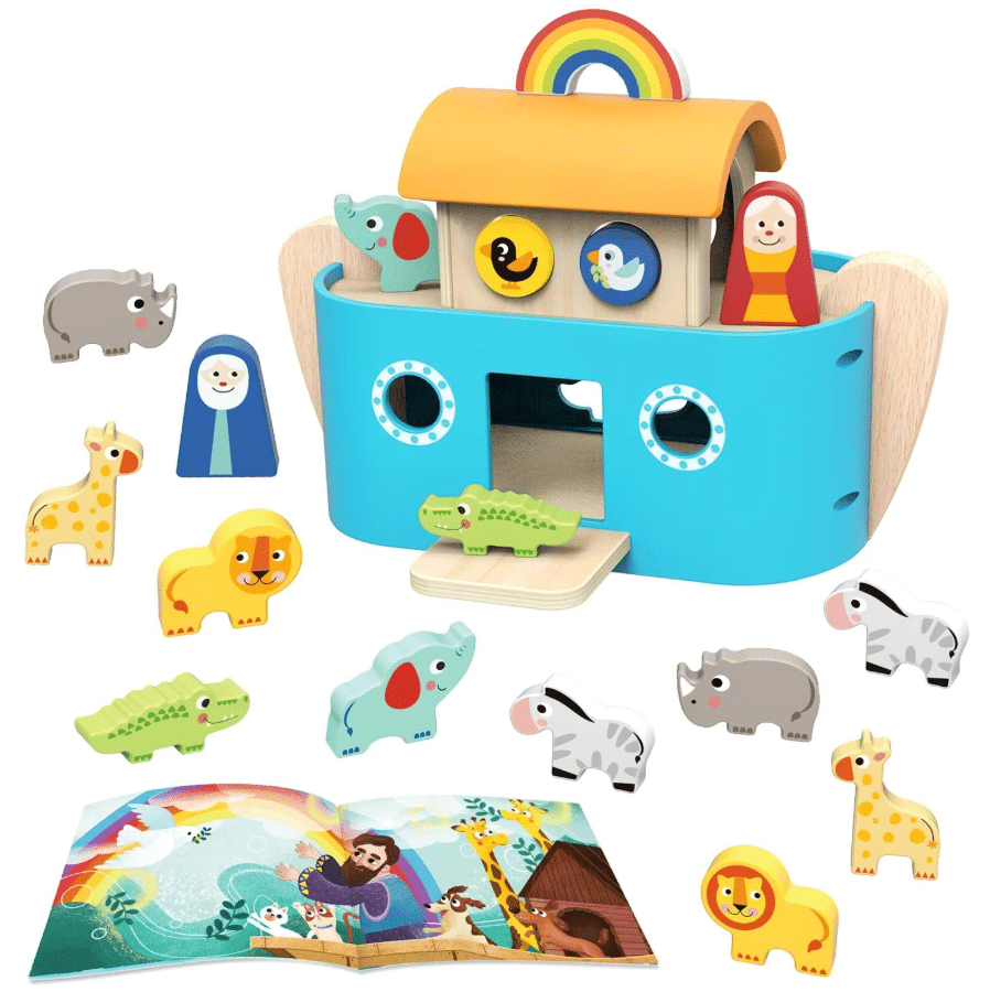 Wooden Noah’s Ark with Book (20 pc)