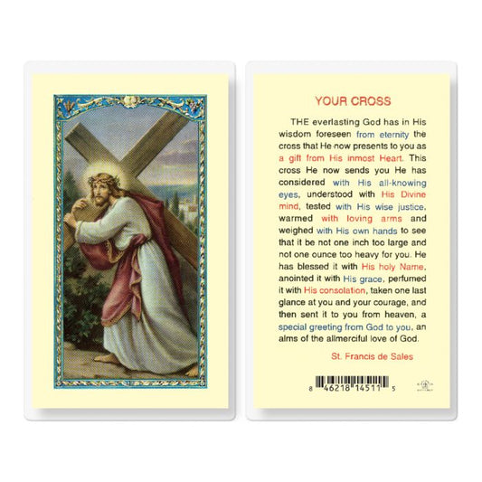 Holy Card - Laminated - Your Cross, Francis DeSalles